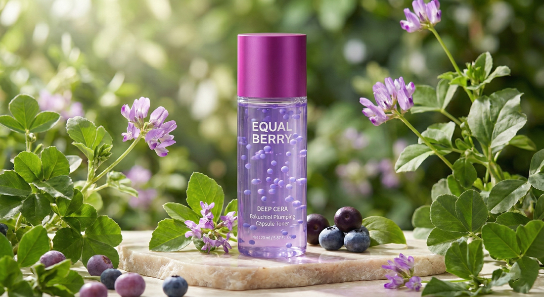 تونر باکوچیول اکوال بری حاوی عصاره آنتی اکسیدان توت