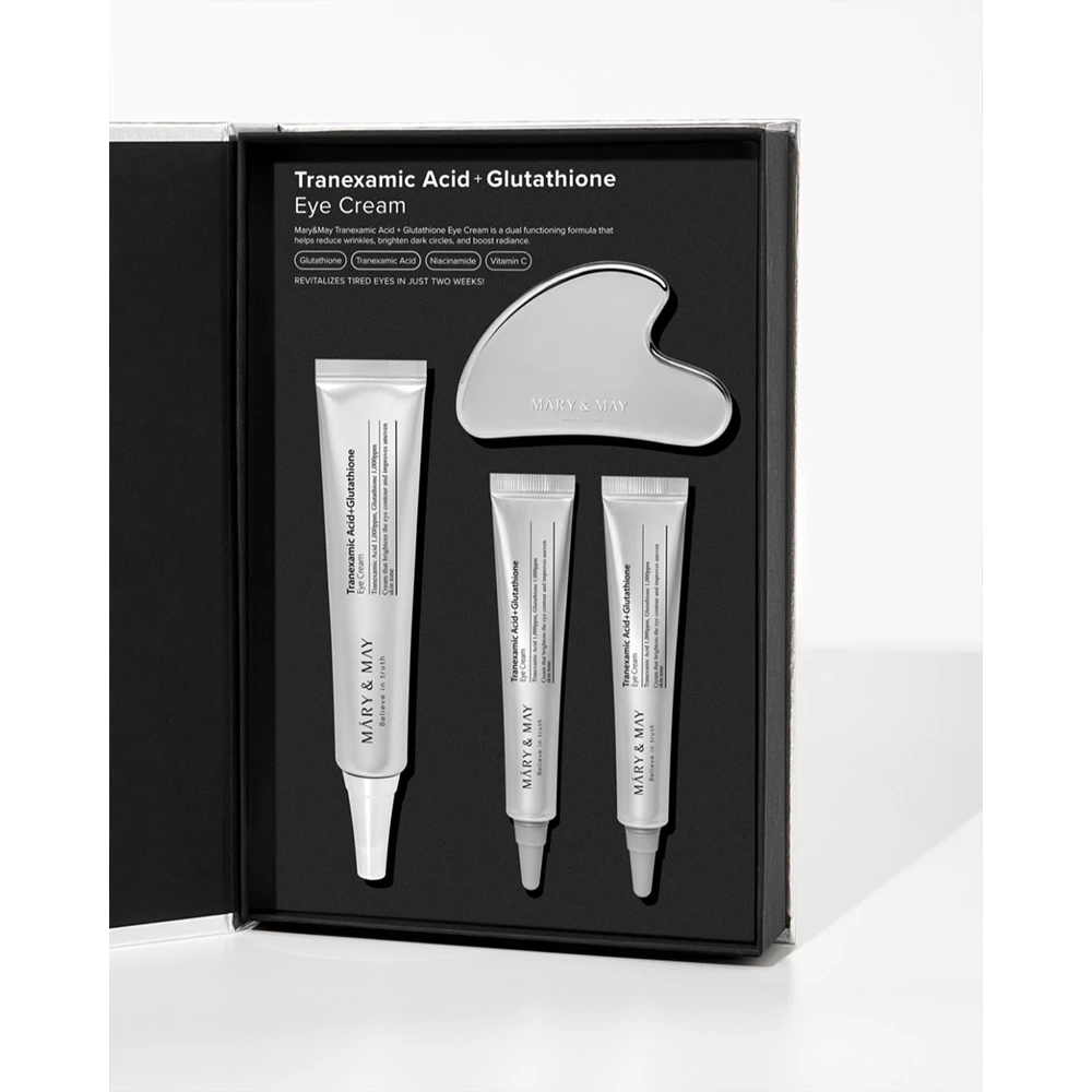 سرم دور چشم ترانگزامیک اسید و گلوتاتیون مری اند می (پک ۳ عددی)